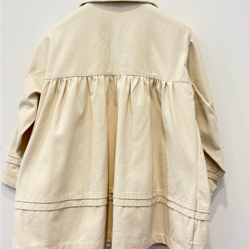 Anthropologie Maeve Cream Trench Coat. Swing Jacket. Size S - Picture 2 of 7